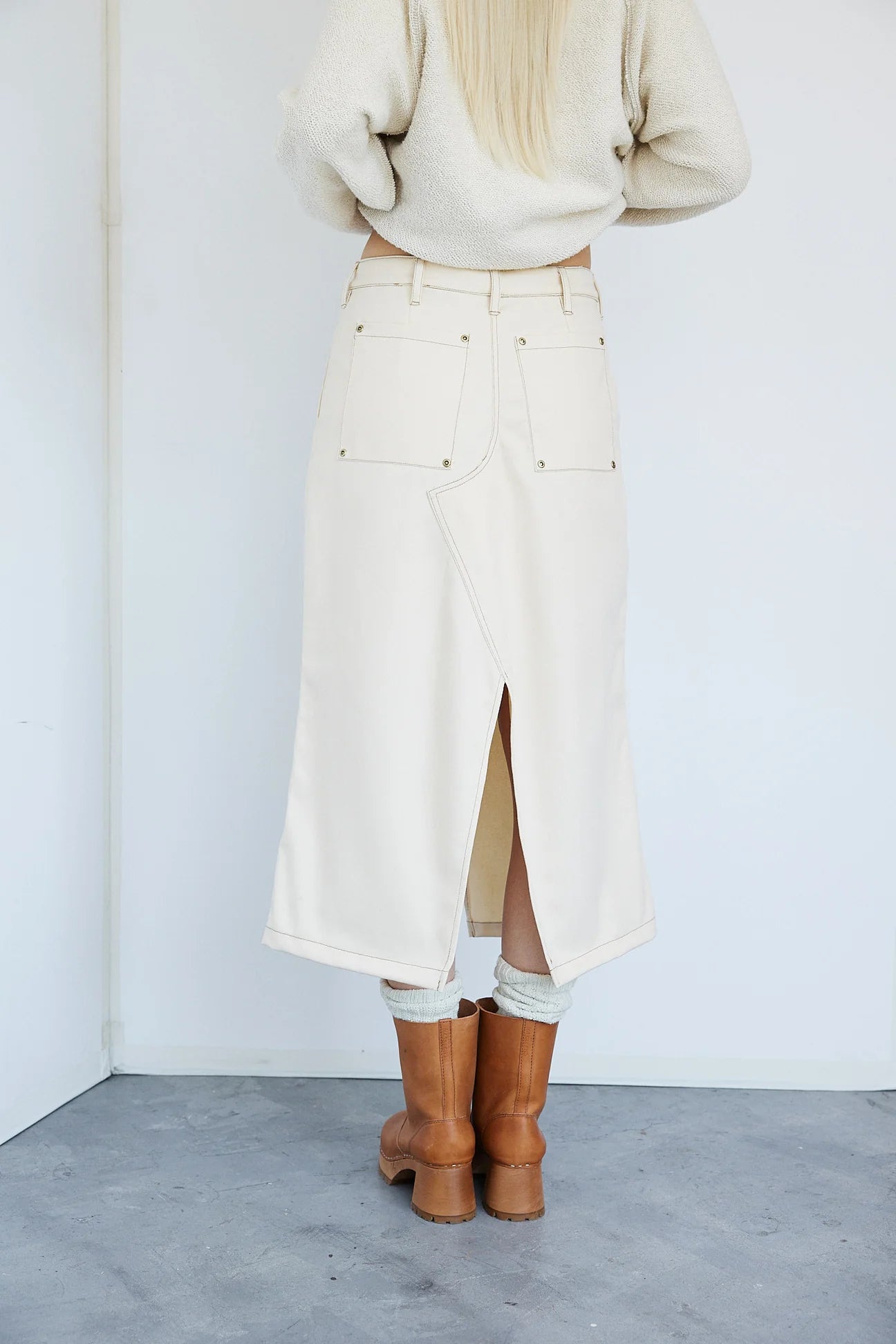 Denim Twill Skirt | Vanilla