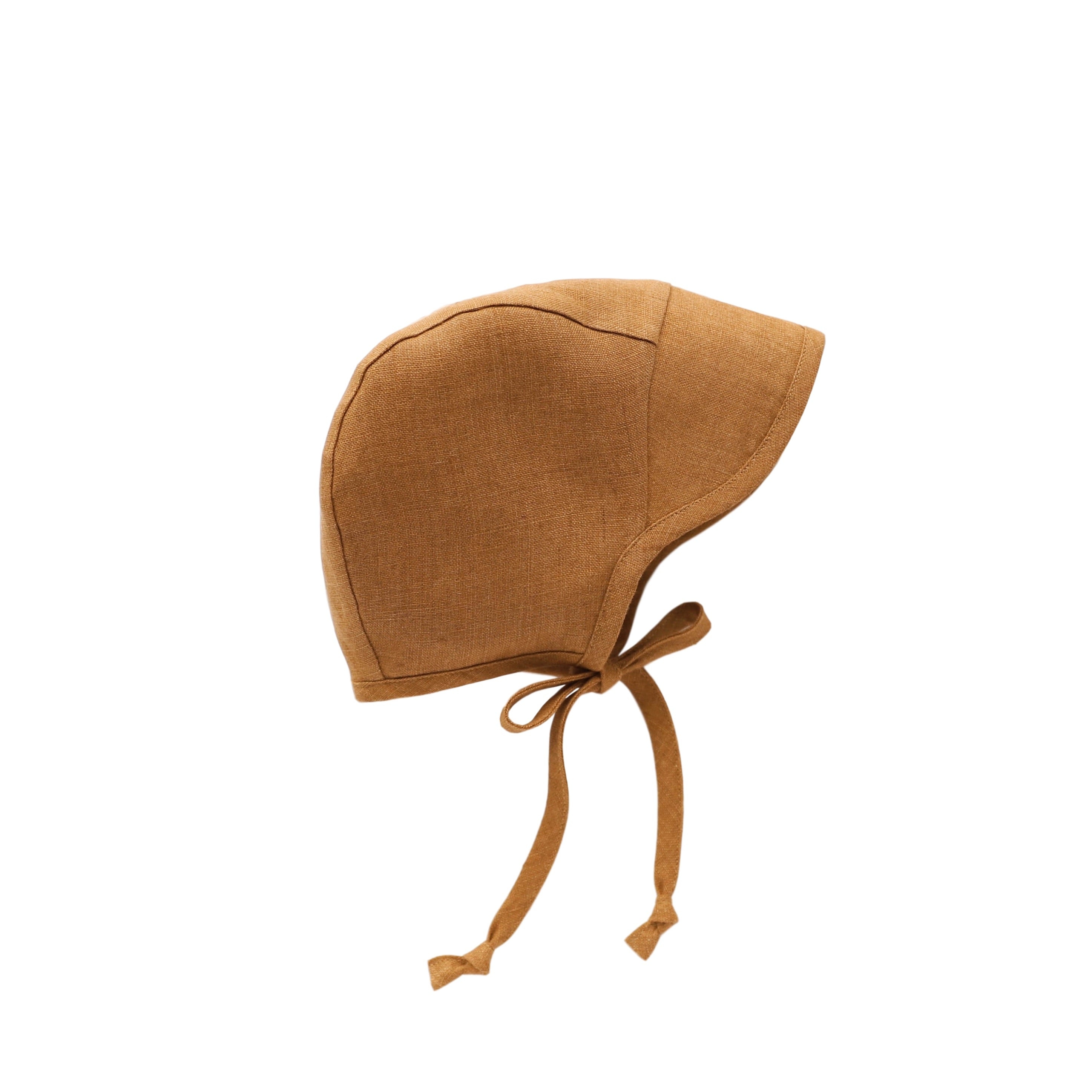 BRIMMED BONNET | RUST LINEN