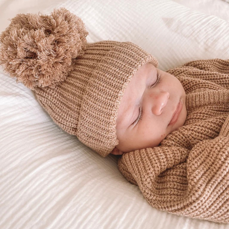 Textured Chunky Beanie | Fawn