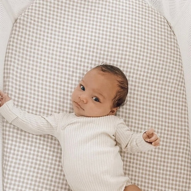 Organic Cotton Bassinet Fitted Sheet | Gingham