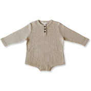 Ribbed Button Bodysuit | Natural