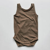 SLEEVELESS ONESIE | WALNUT