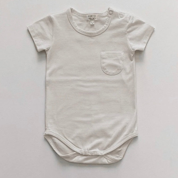 SHORT SLEEVE POCKET ONESIE | UNDYED